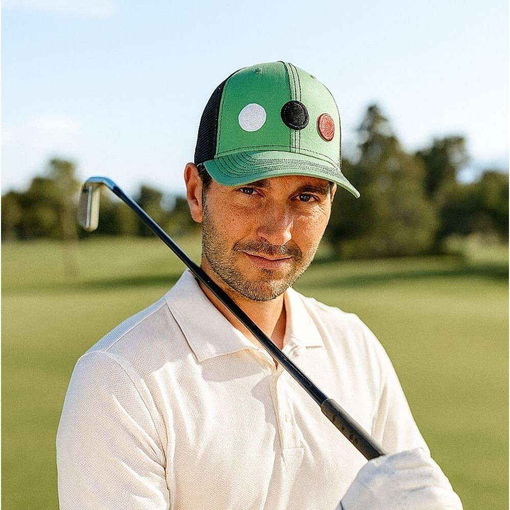 No Bogeeys Golf Hat Baseball Cap Ball Cap Sporty Green Black White Mesh Snapback